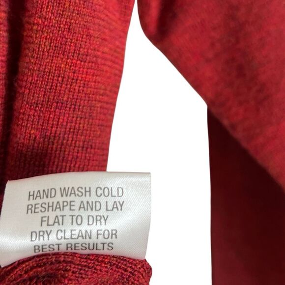 Eileen Fisher Merino Wool Crew Neck Long Sleeve Pullover Sweater Red Size Small - Picture 5 of 7